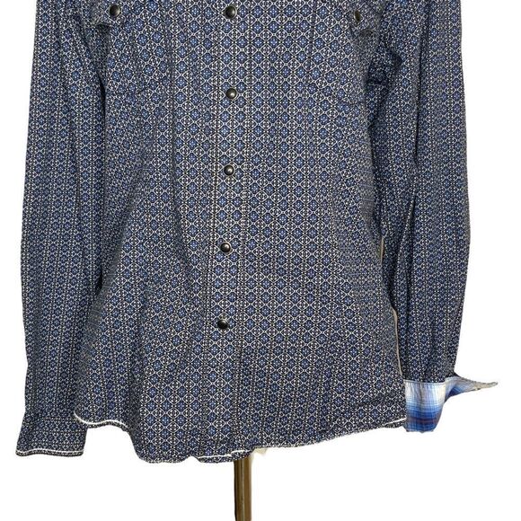 PANHANDLE ROUGHSTOCK Western snap front shirt blue size L - Picture 3 of 8